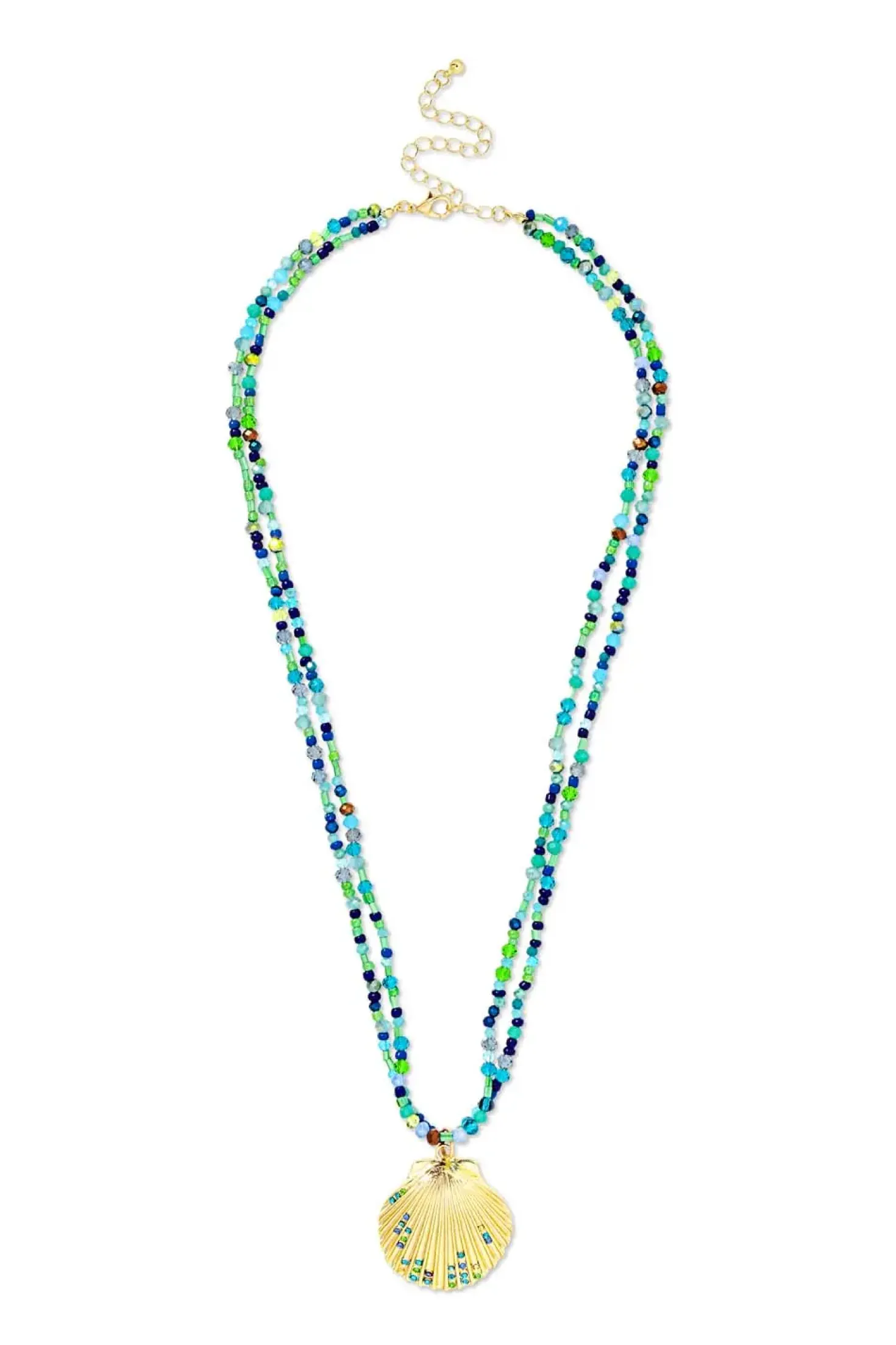 Collier multirangs - Green Glass