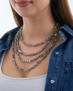 Collier multirangs - Grey Pearls