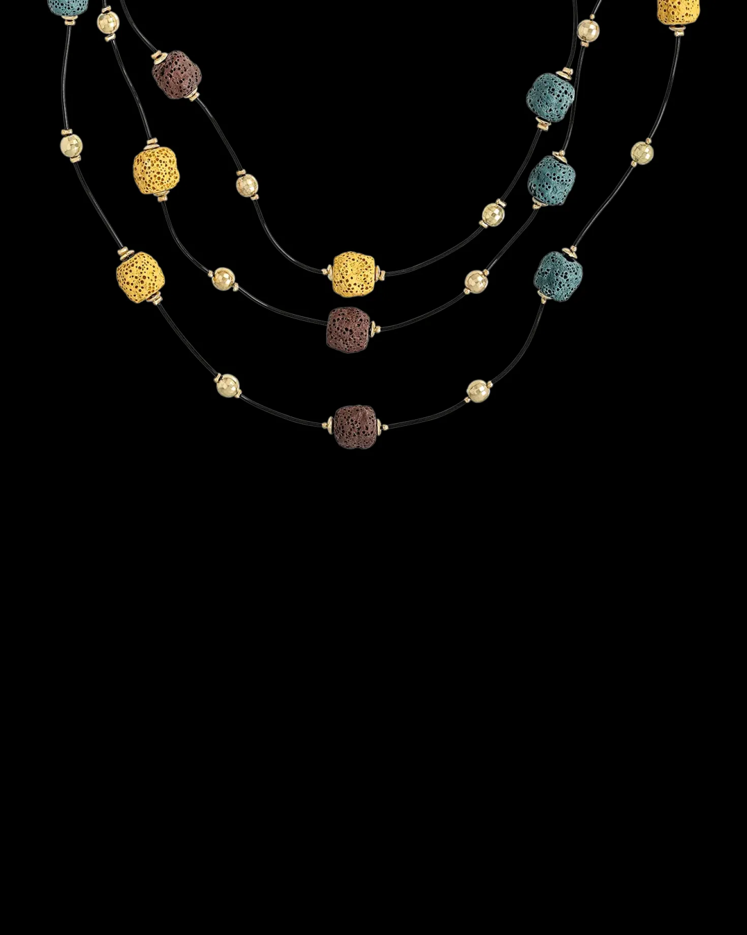 Collier multi-rangs - Lava Stone