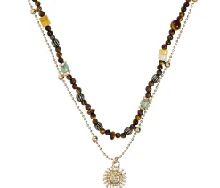 Collier multirangs - Nature Jade