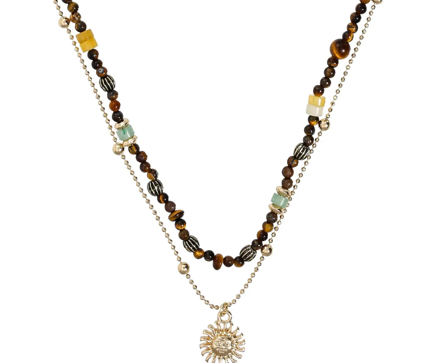 Collier multirangs - Nature Jade