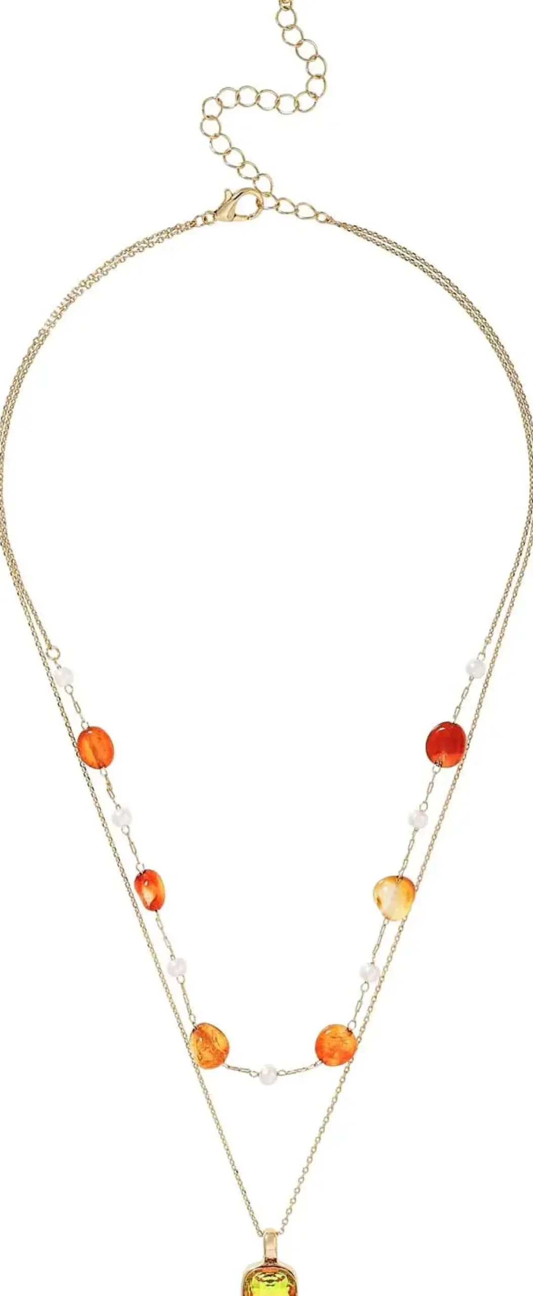 Collier multirangs - Orange Agate