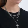 Collier multirangs - Rhinestone Cross