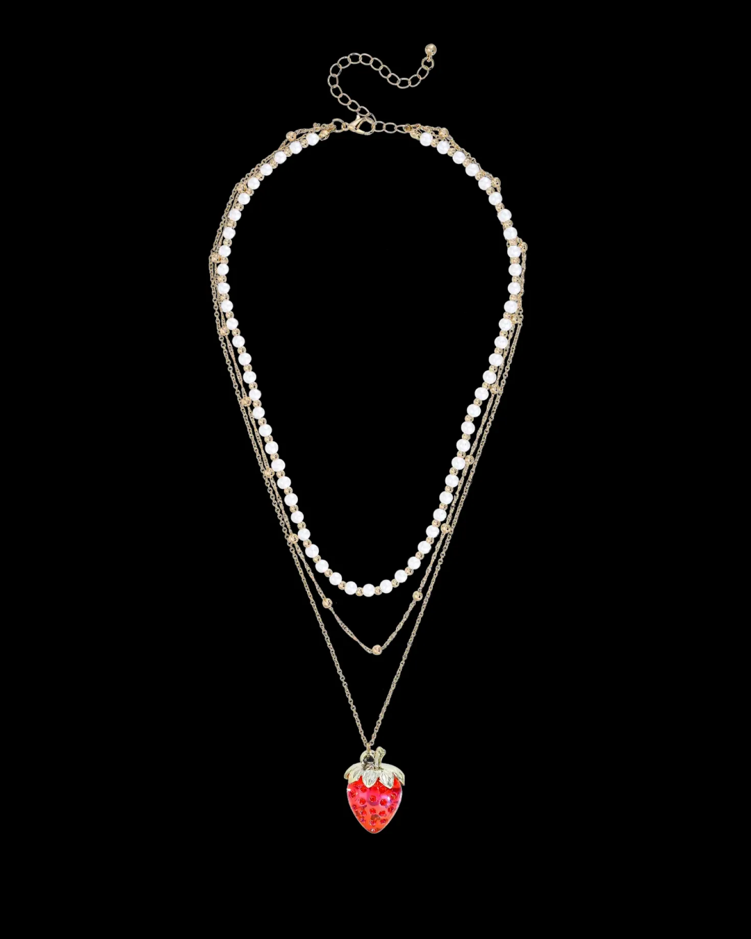 Collier multirangs - Shiny Strawberry