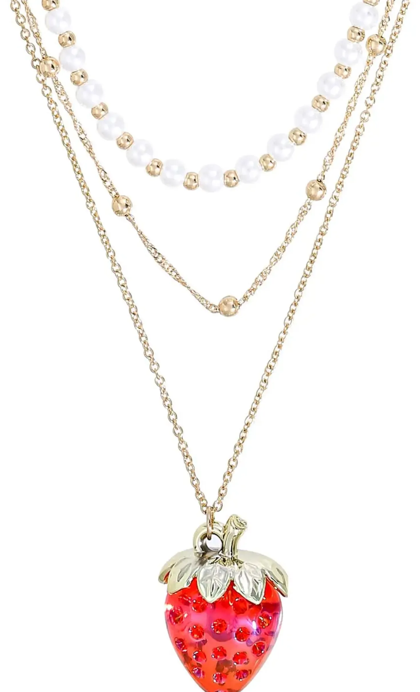 Collier multirangs - Shiny Strawberry