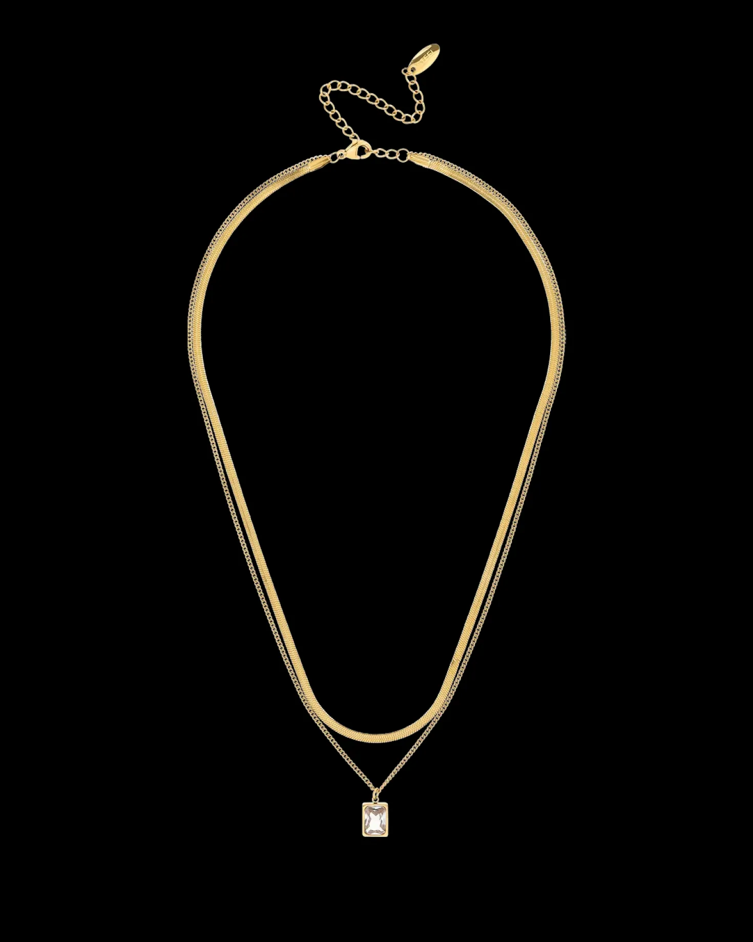 Collier multirangs - Steel Rectangle