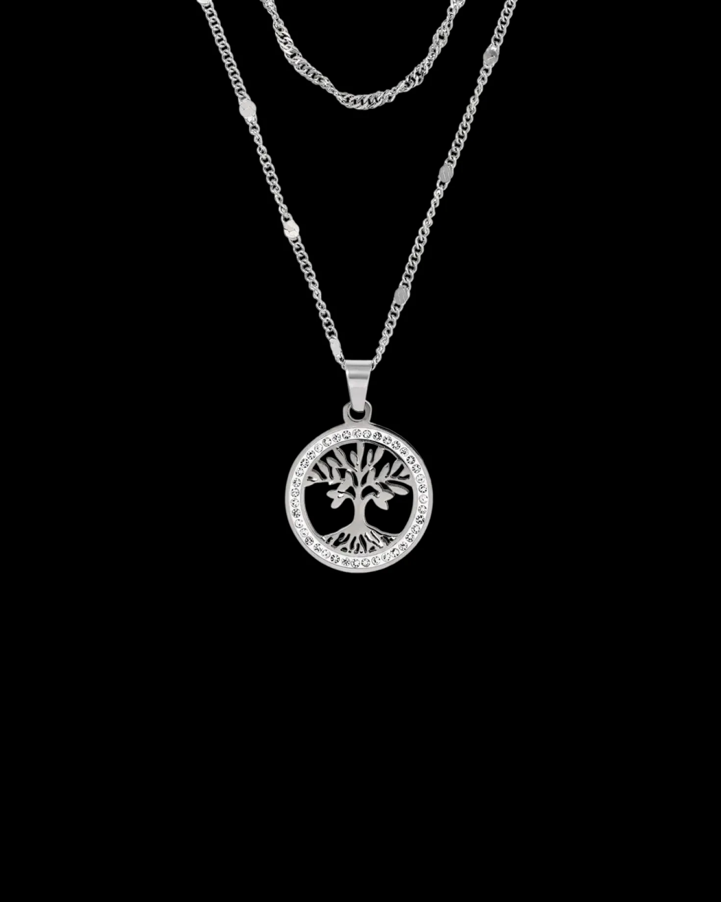 Collier multirangs - Steel Tree