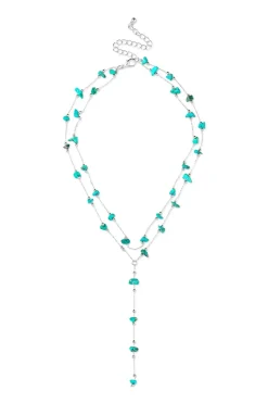 Collier multirangs - Turquoise Flow