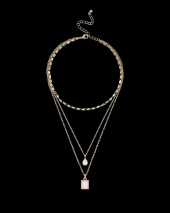 Collier multirangs - White Pendants