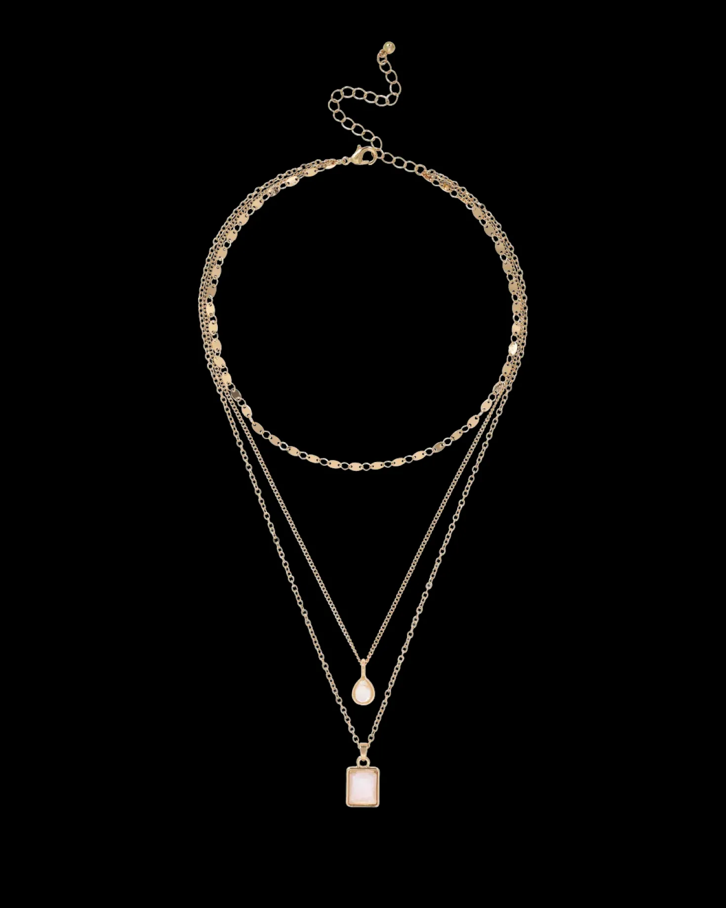 Collier multirangs - White Pendants