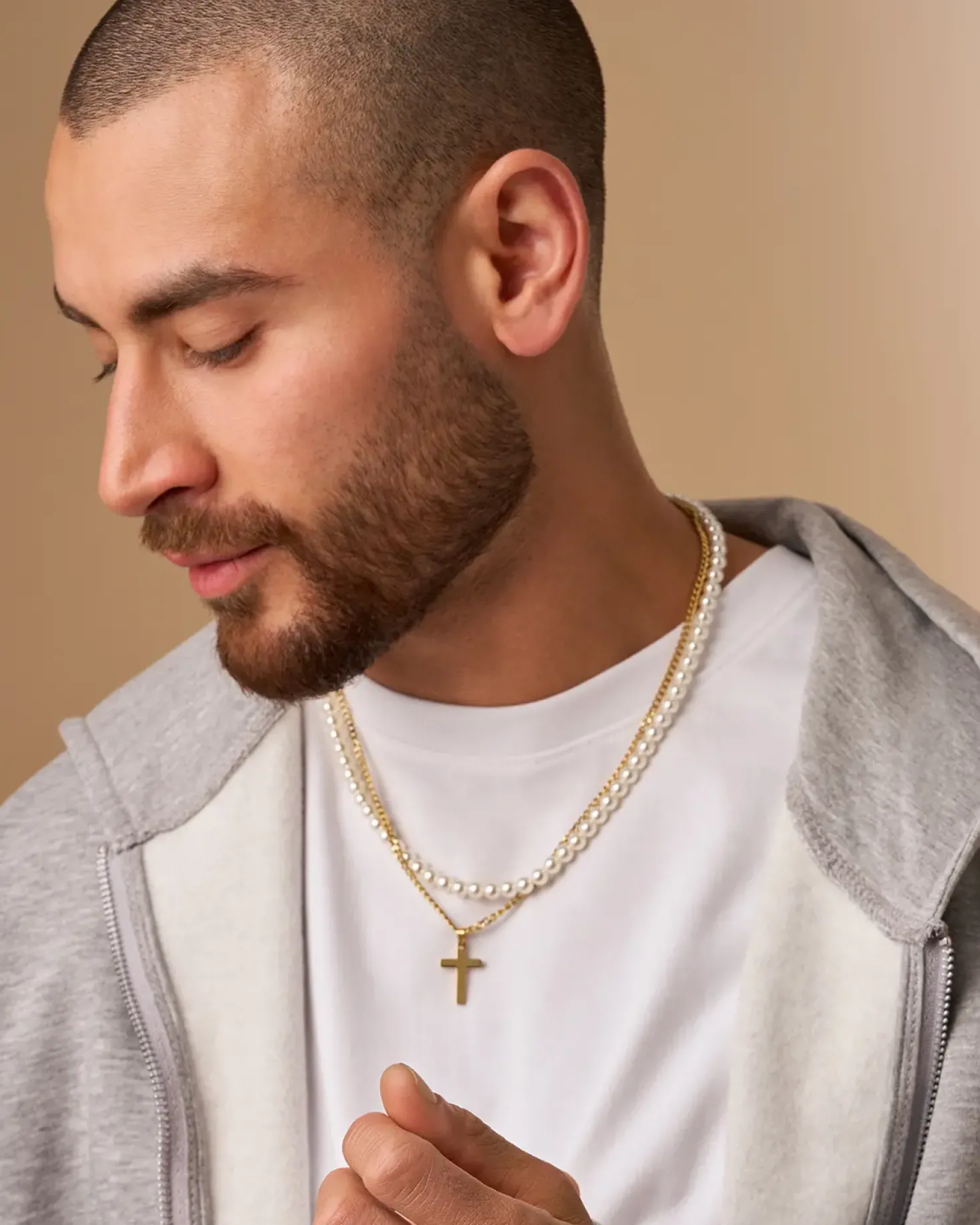 Collier multirangs pour homme