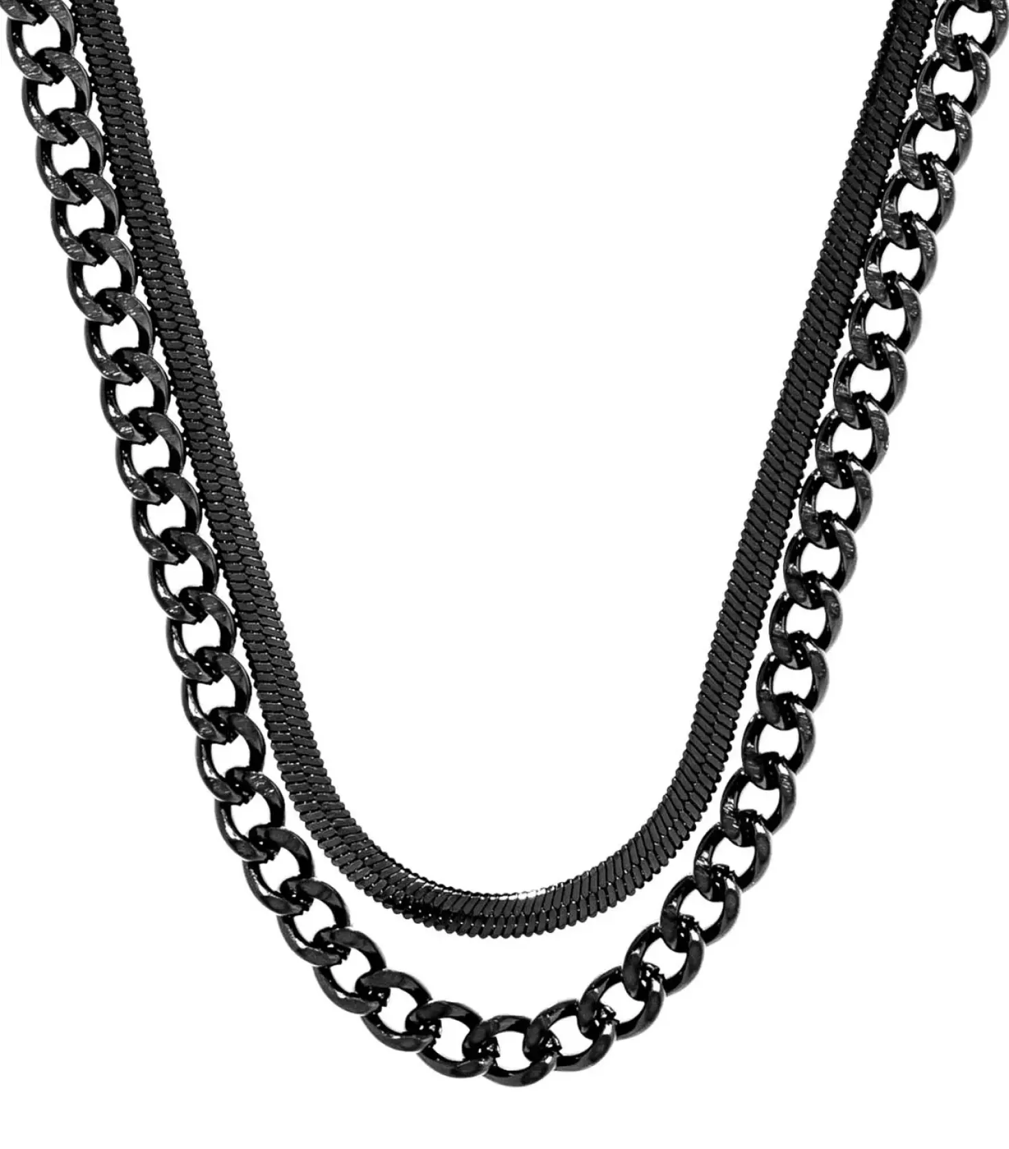 Collier multirangs pour homme - Perfect Black