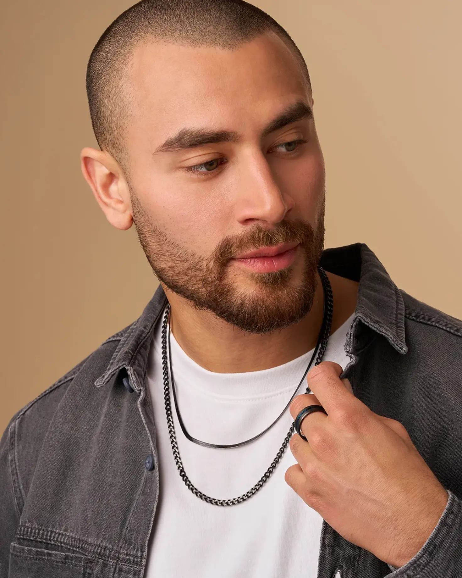 Collier multirangs pour homme - Perfect Black