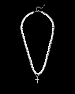 Collier multirangs pour homme - White Pearls