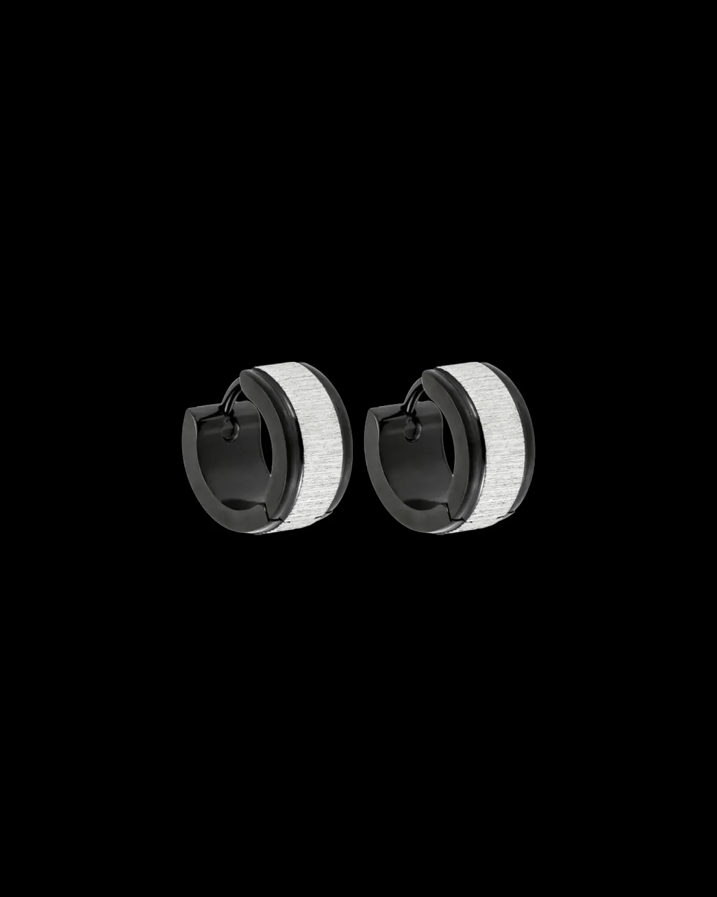 Créoles pour homme - Scratched Silver