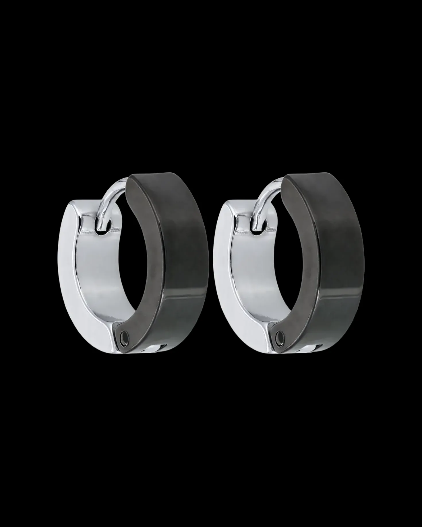 Créoles pour homme - Silver Black