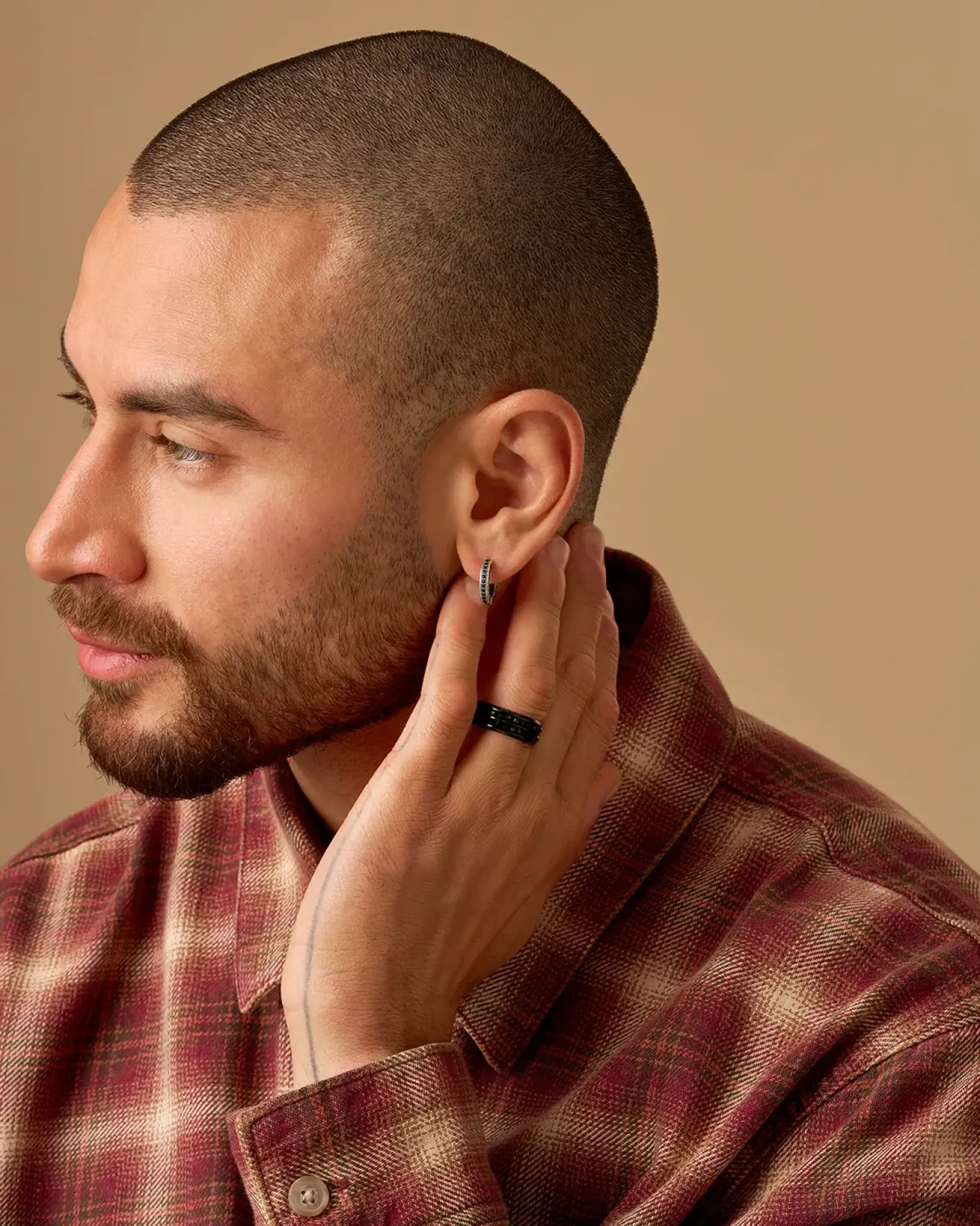 Créoles pour homme - Zirconia Ornament