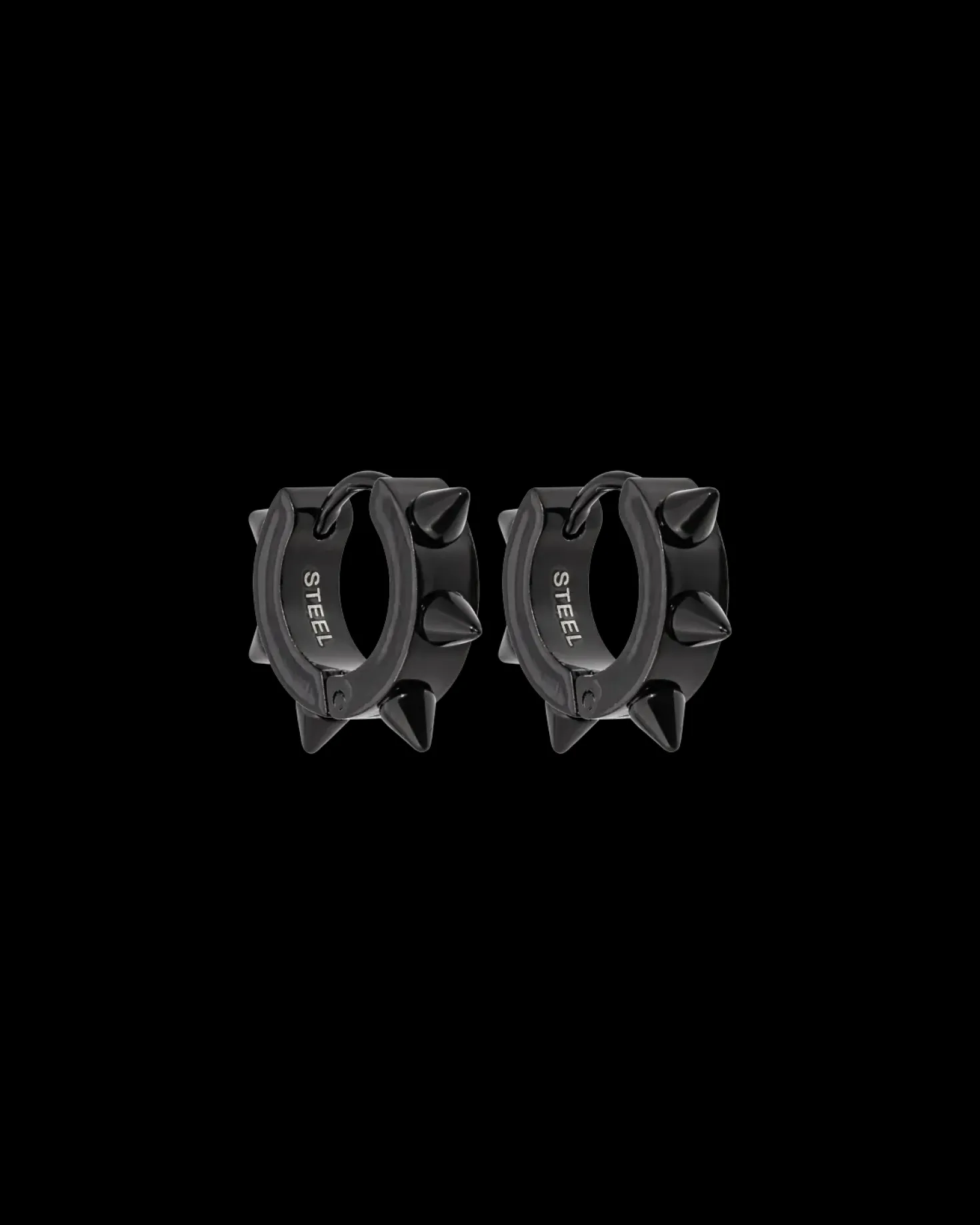 Créoles pour hommes - Black Spikes