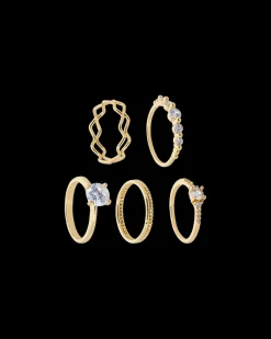 Ensemble de bagues - Golden Elegance