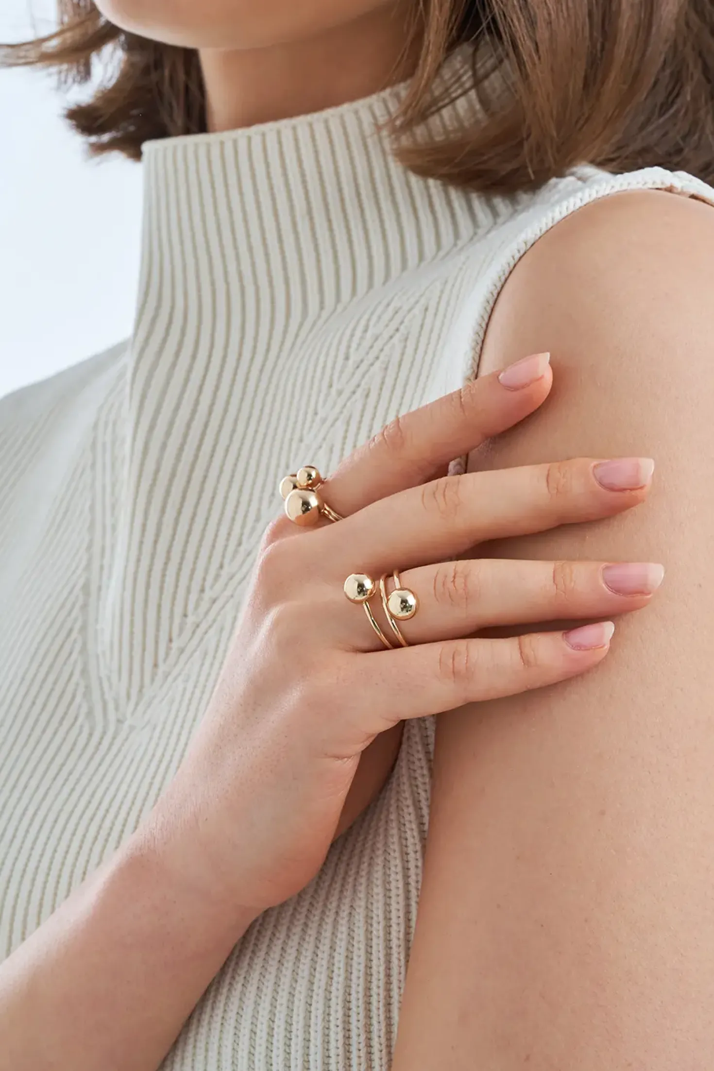 Ensemble de bagues - Golden Beads