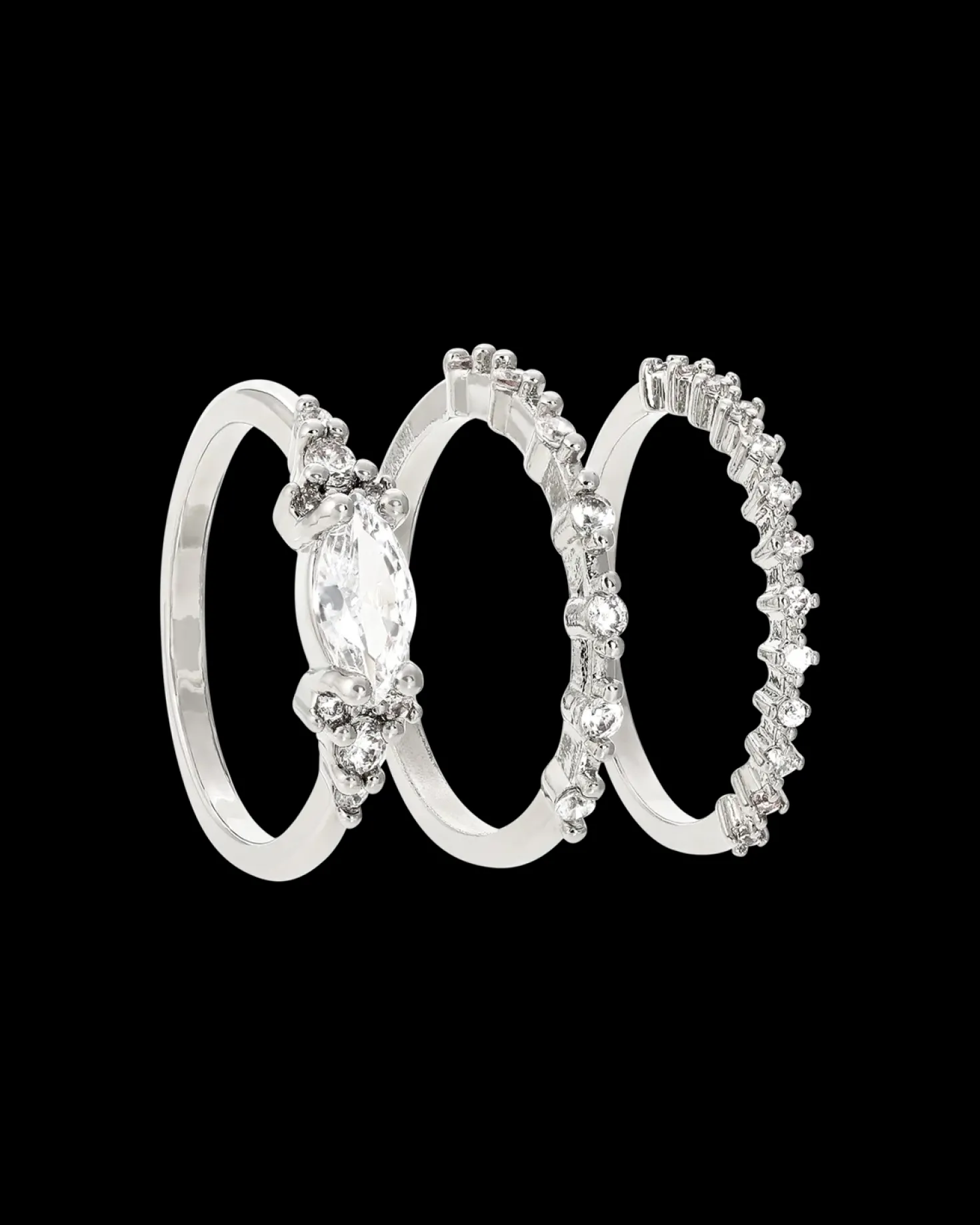 Ensemble de bagues - Sparkling Navette