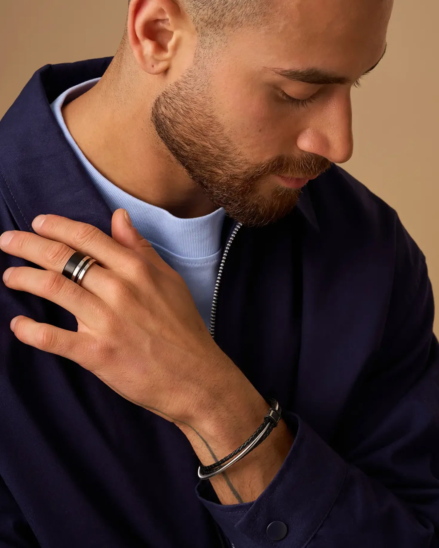 Ensemble de bagues pour homme - Steel Black