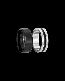 Ensemble de bagues pour homme - Steel Black