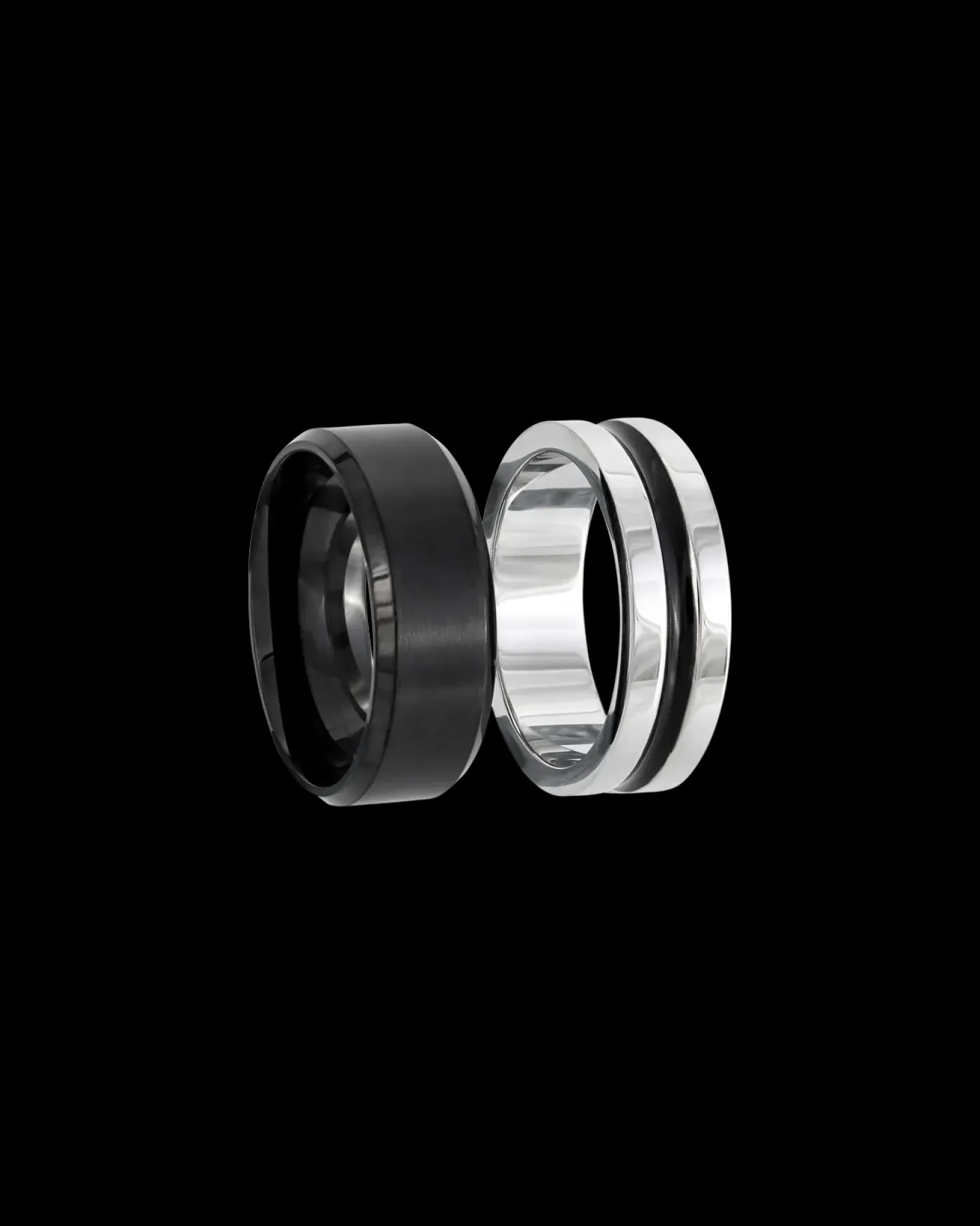 Ensemble de bagues pour homme - Steel Black