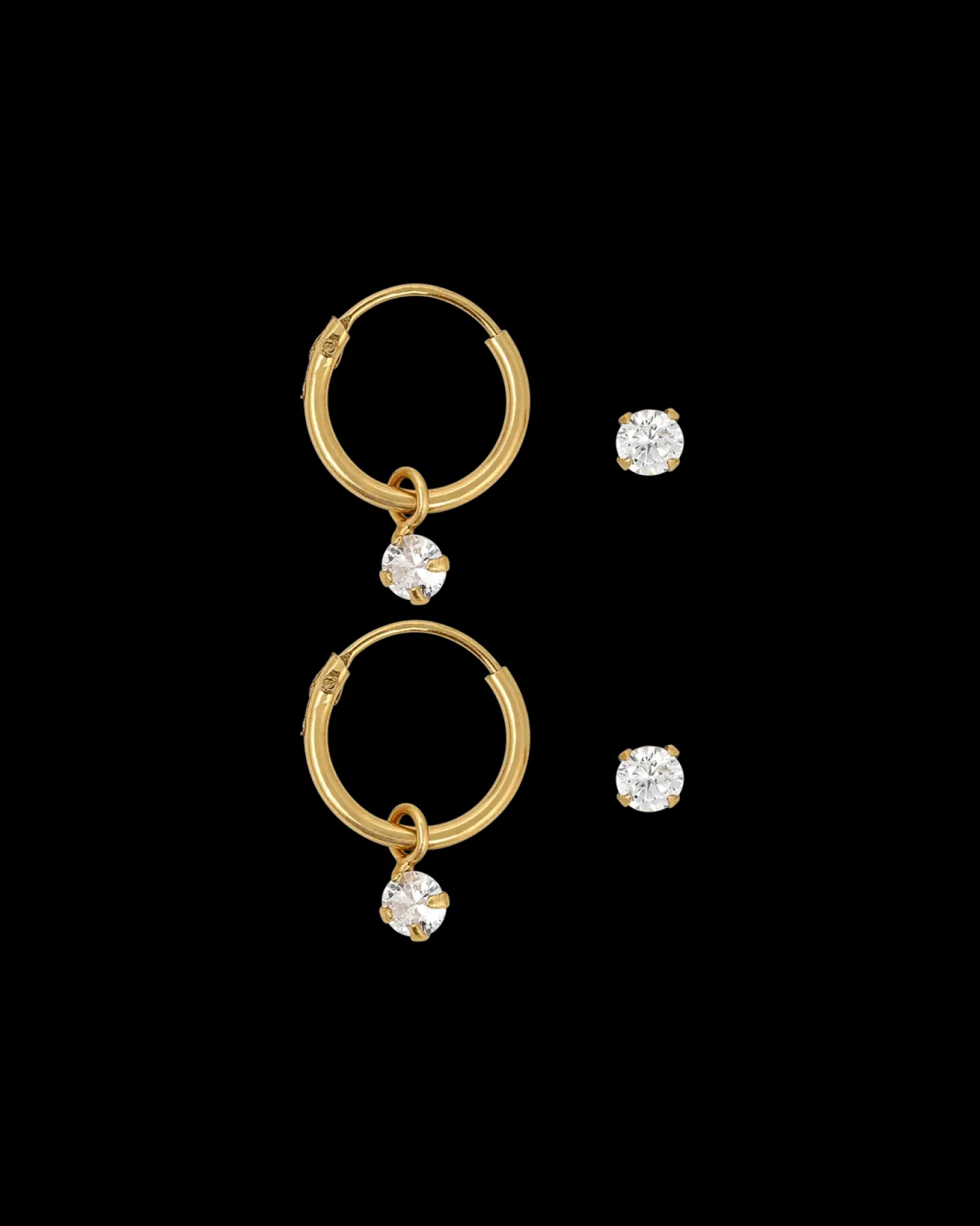 Ensemble de boucles d'oreilles - Gold Plated