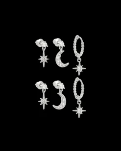 Ensemble de boucles d'oreilles - Moon Star