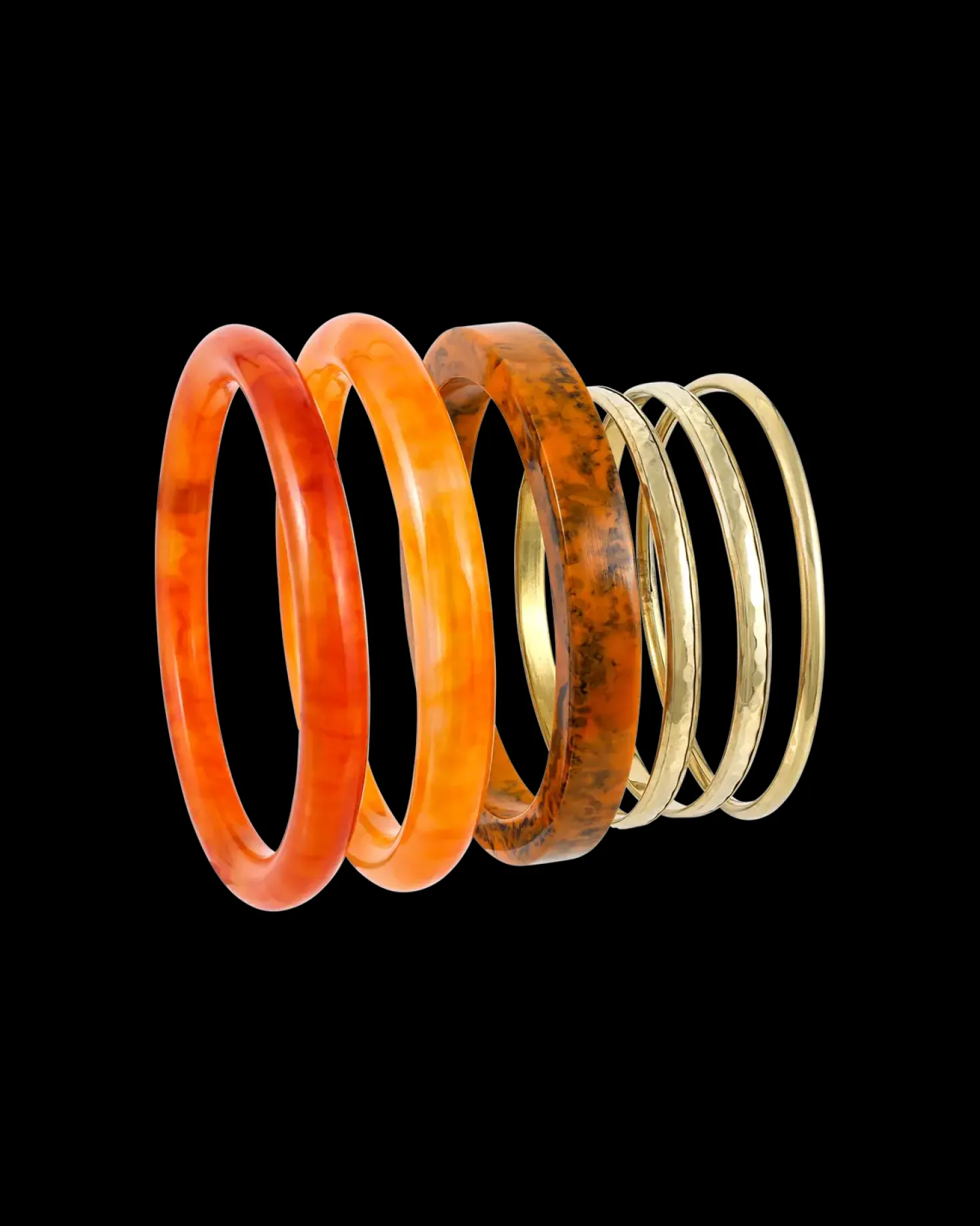 Ensemble de bracelets joncs - Golden Amber