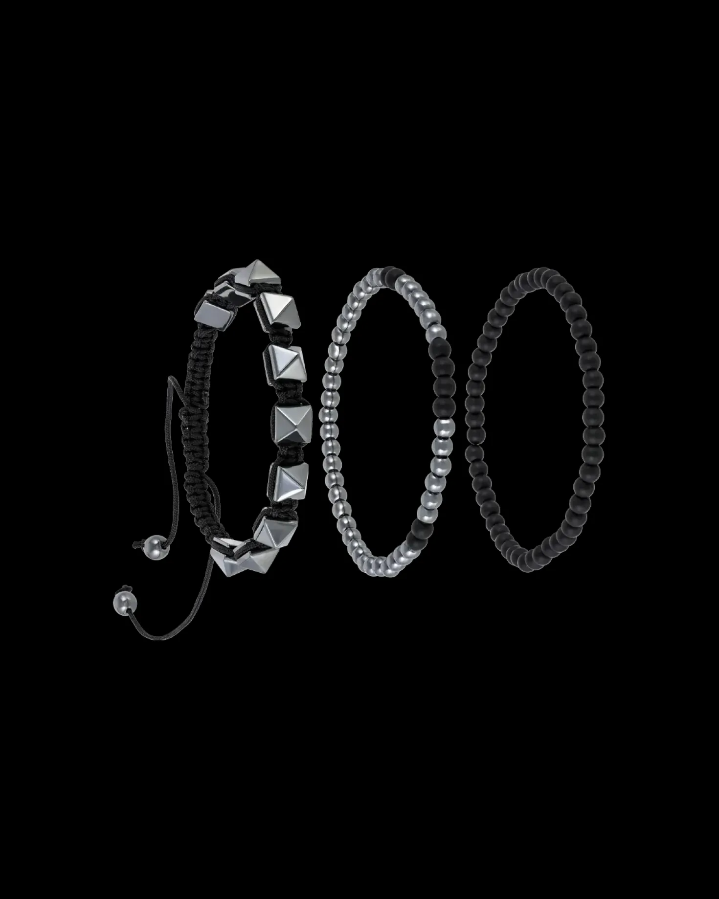 Ensemble de bracelets pour homme - HematiteTrio