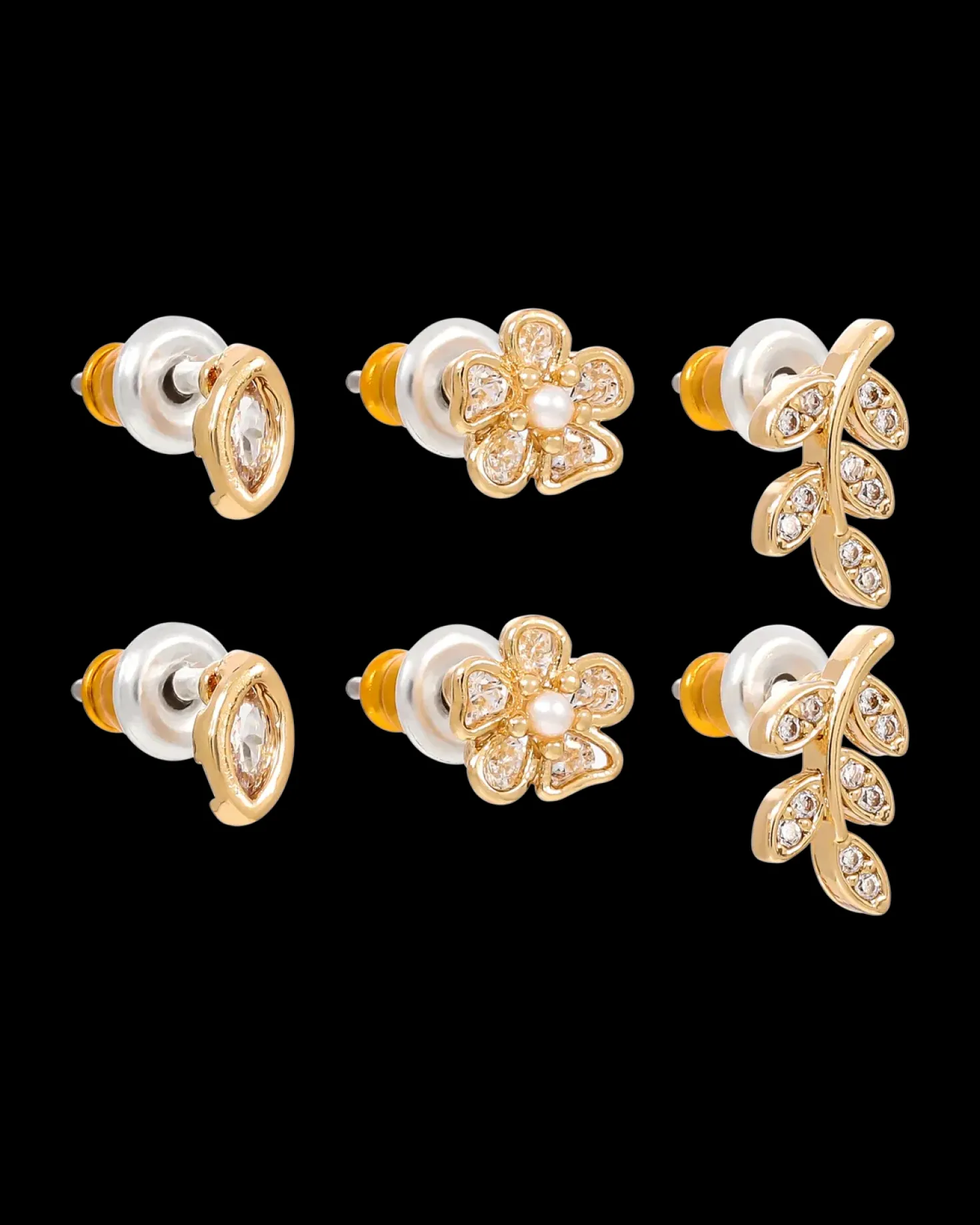 Ensemble de clous d'oreilles - Pretty Leaves