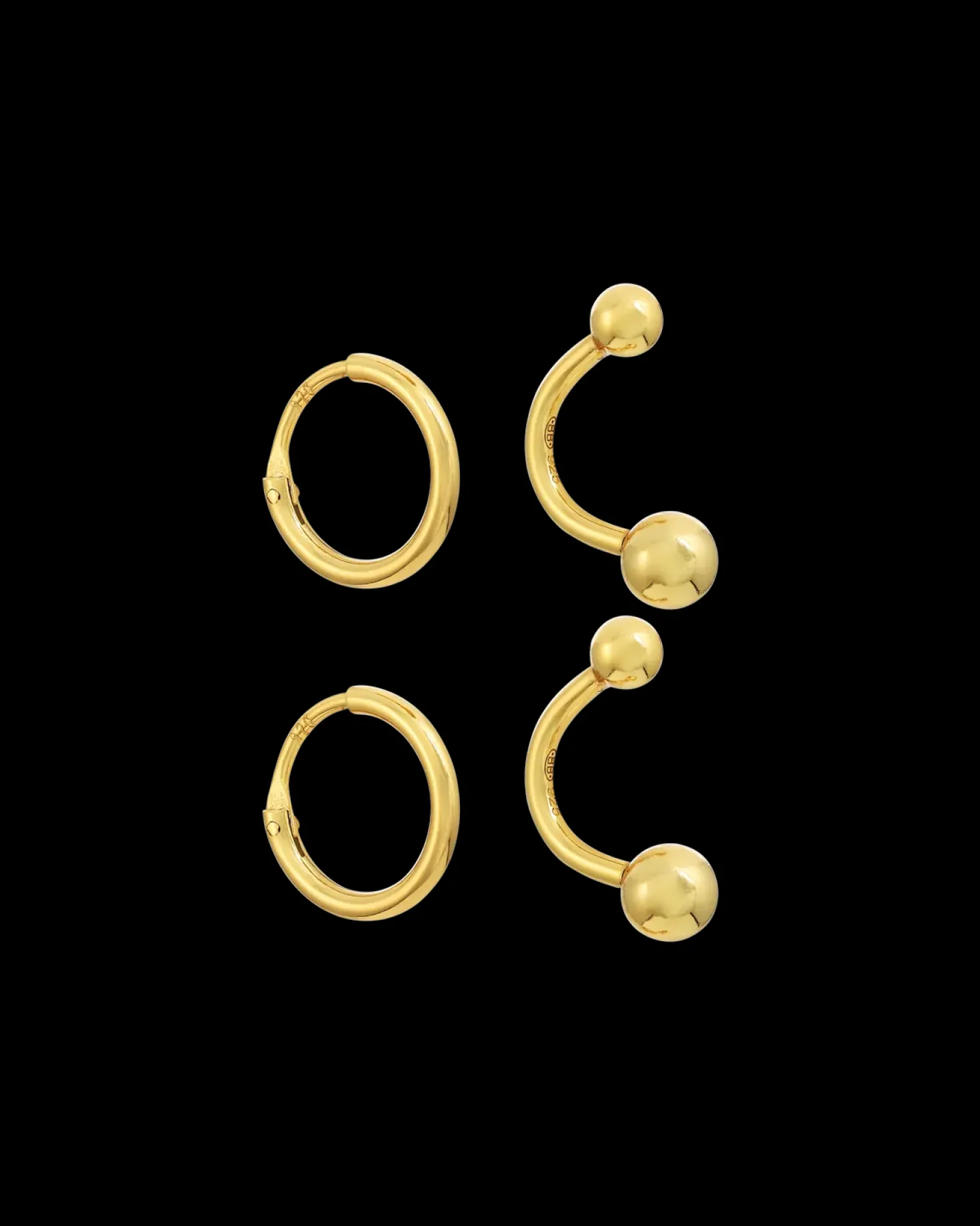 Ensemble de clous d'oreilles - Classic Design