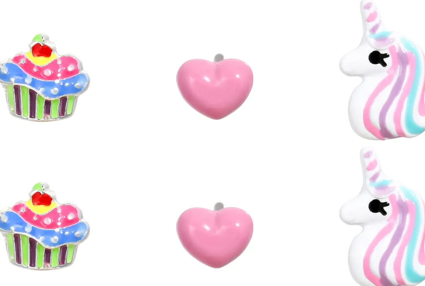 Ensemble de clous d'oreilles pour enfant - Pink Charms