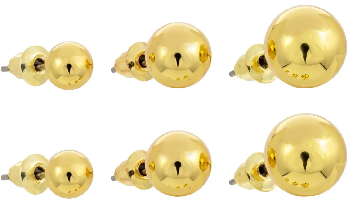 Ensemble de clous d'oreilles - Golden Balls