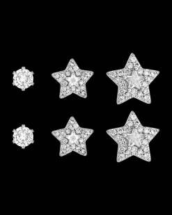Ensemble de clous d'oreilles - Silver Stars