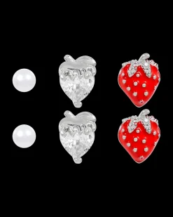 Ensemble de clous d'oreilles - Strawberry Trio