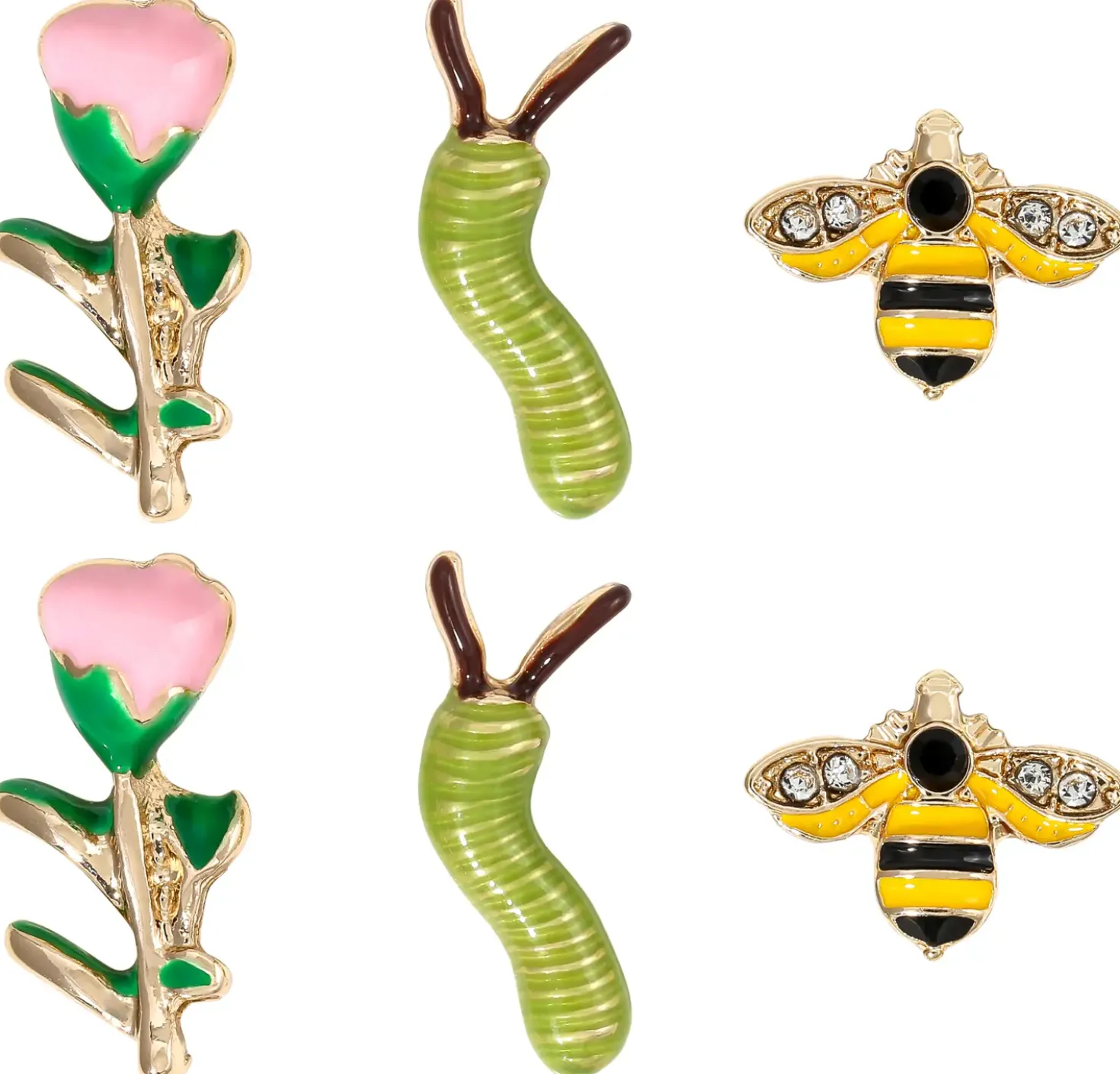 Ensemble de clous d'oreilles - Garden Whimsy