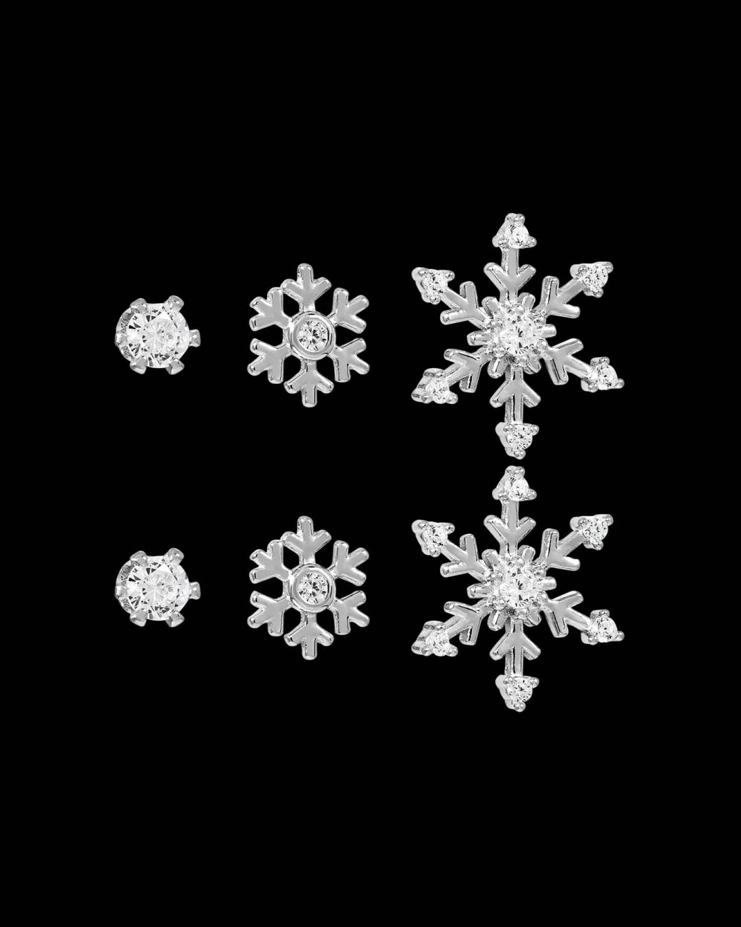 Ensemble de clous d'oreilles - Snowflake Sparkle