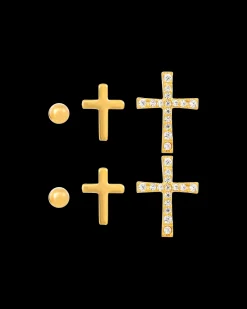 Ensemble de clous d'oreilles - Cross Trio