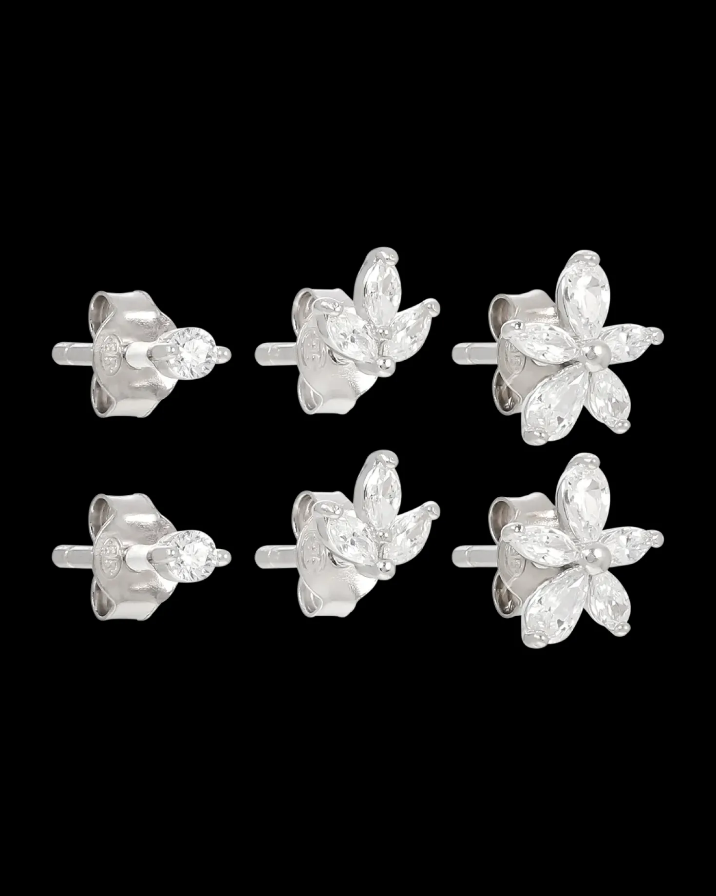 Ensemble de clous d'oreilles - Floral Trio