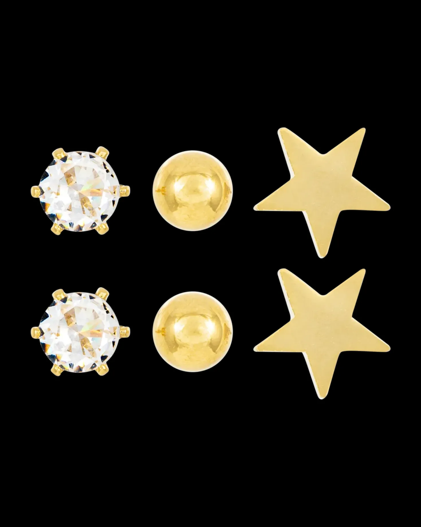 Ensemble de clous d'oreilles - Star Shine