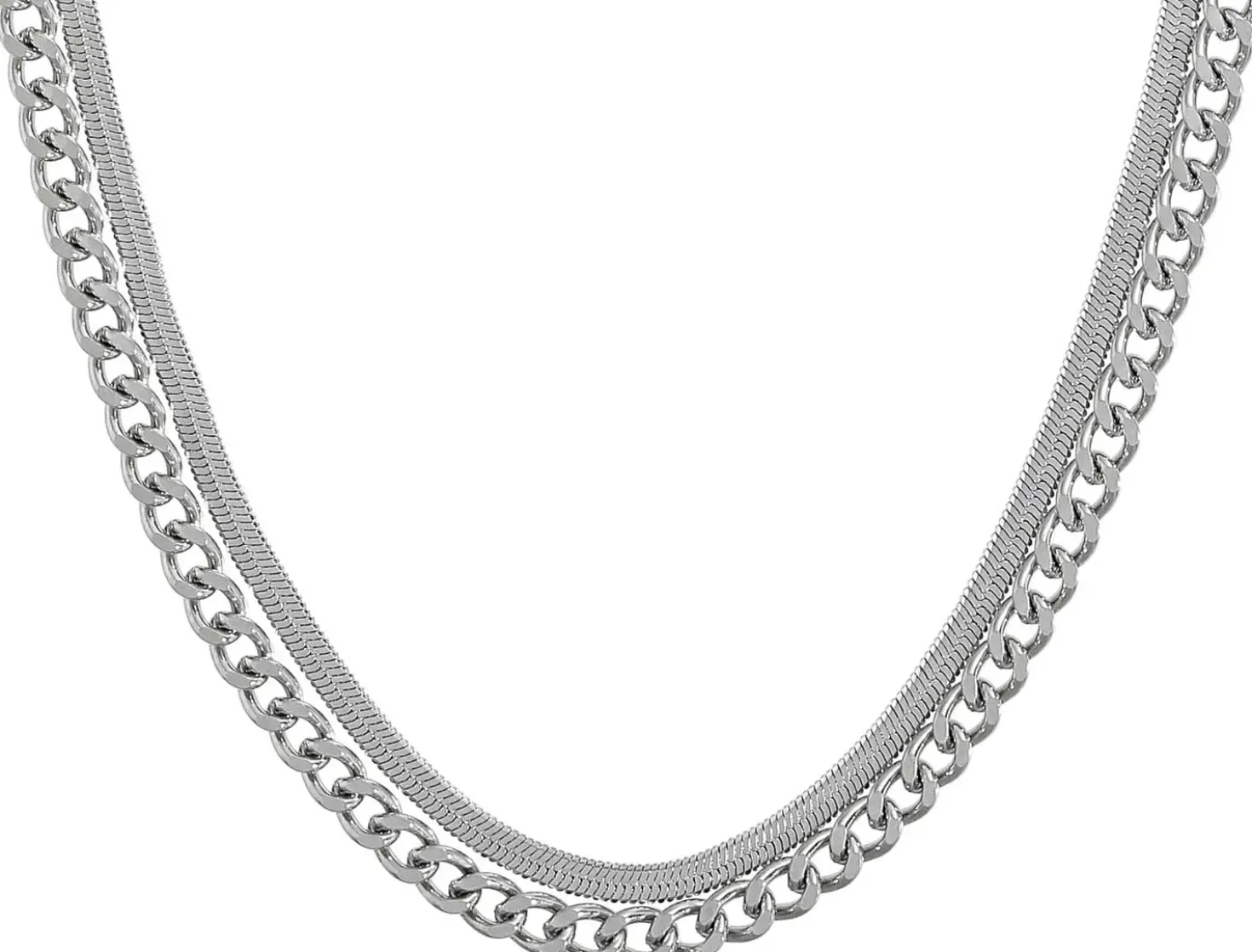 Ensemble de colliers pour homme - Silver Steel