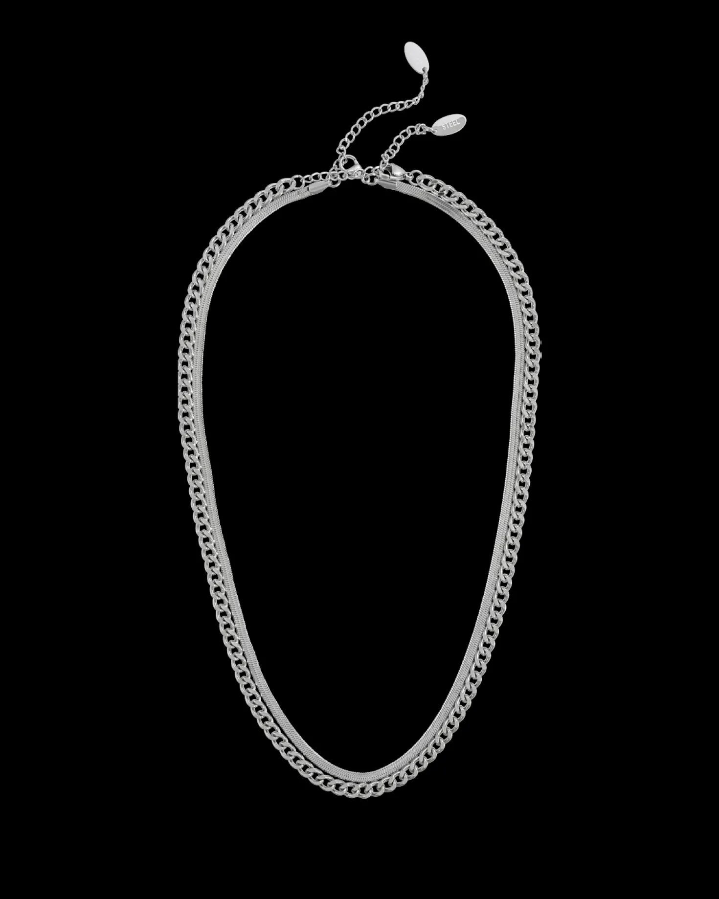 Ensemble de colliers pour homme - Silver Steel
