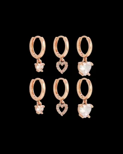 Ensemble de créoles - Rose Hearts