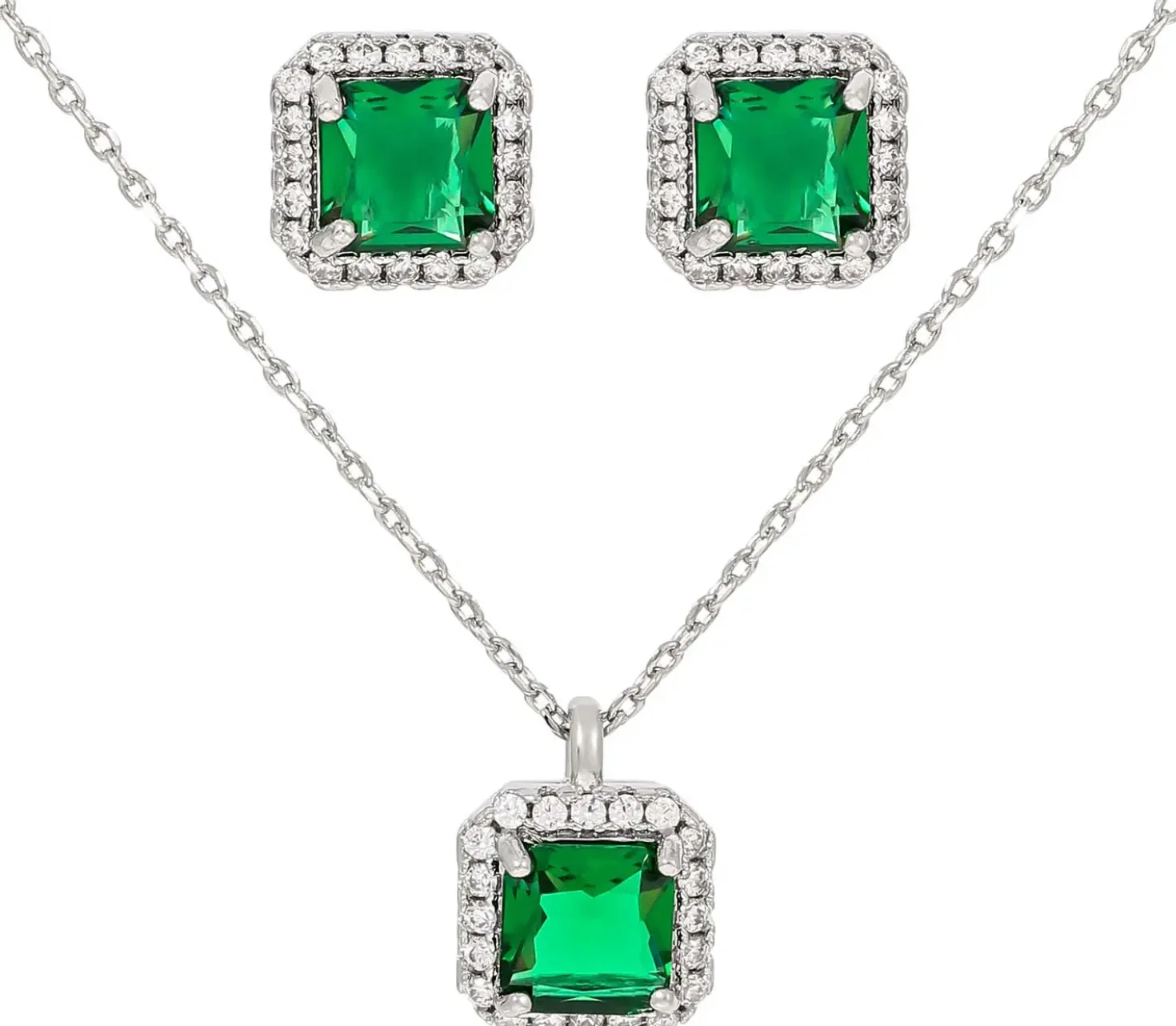 Parure de bijoux - Emerald Zirkonia